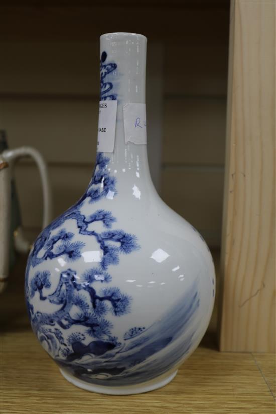 A Chinese blue and white vase